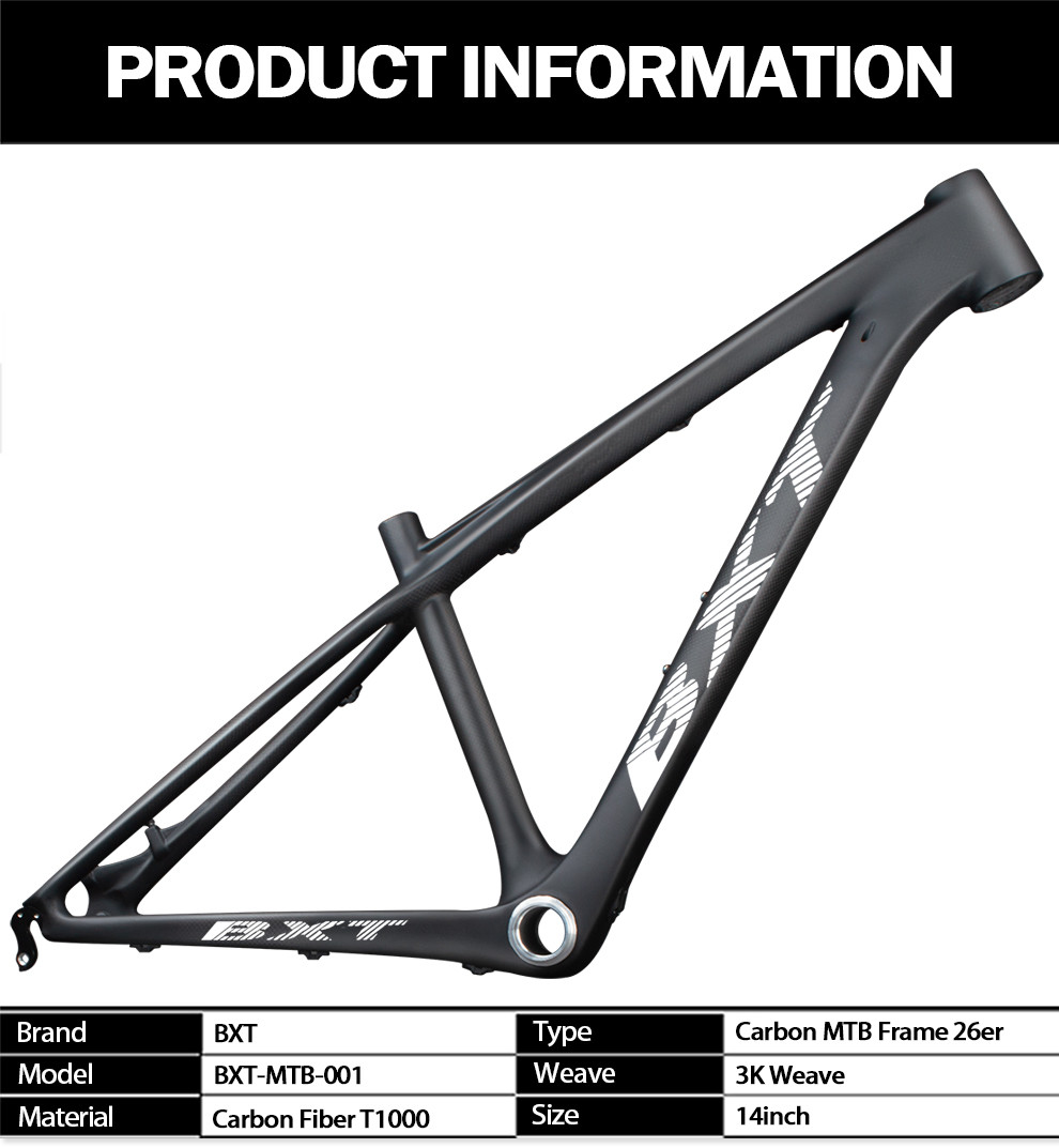 3K Weave Carbon Mountain Bike Frame 26 Full Carbon Fiber For Children
