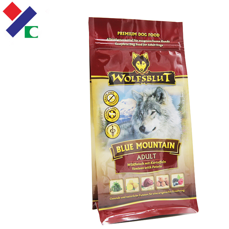5kg Plastic Side Gusset Recycle Dog Food Bags 180 micron Gravure Printing