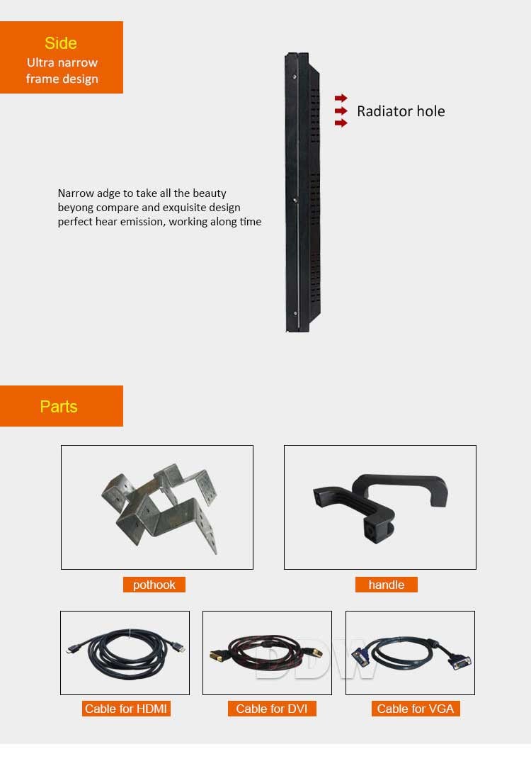 500nits Brightness Broadcast Video Wall RJ45 Loop For Security Monitoring Center
