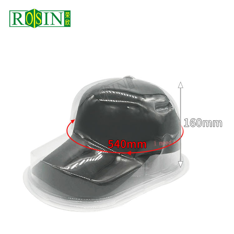 Cheap Waterproof Plastic Snapcap Packaging Transparent Blister Clamshell for Baseball Caps Hip Pop Hats Display Case Holder