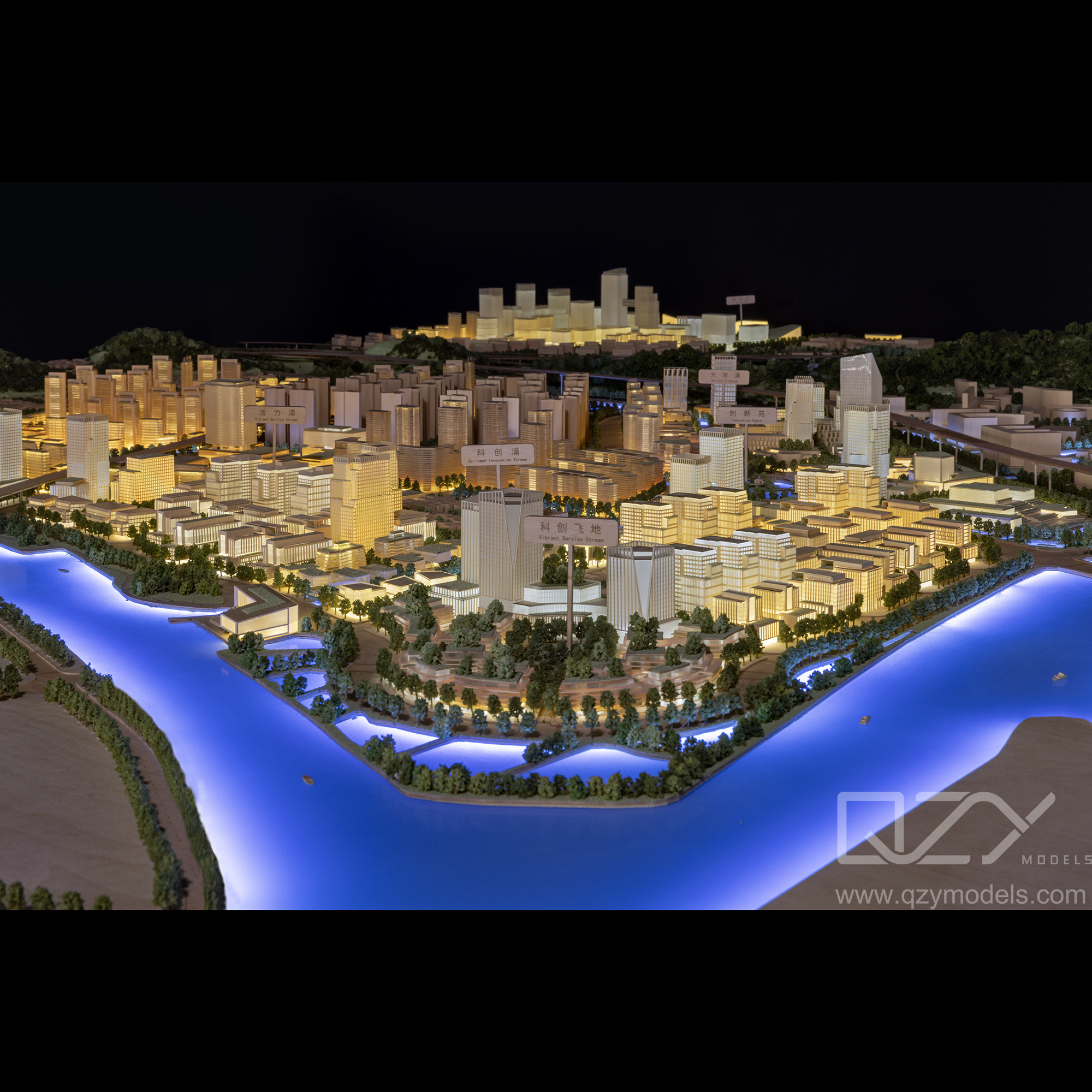 A 1/1500 Scale Model of Dongguan Weiyuan Island Urban Design Competition