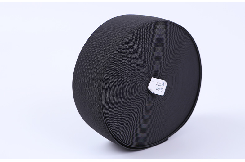 Large Stock Cheap 2 Inch Black Polyester Knitted Elastic For Garment