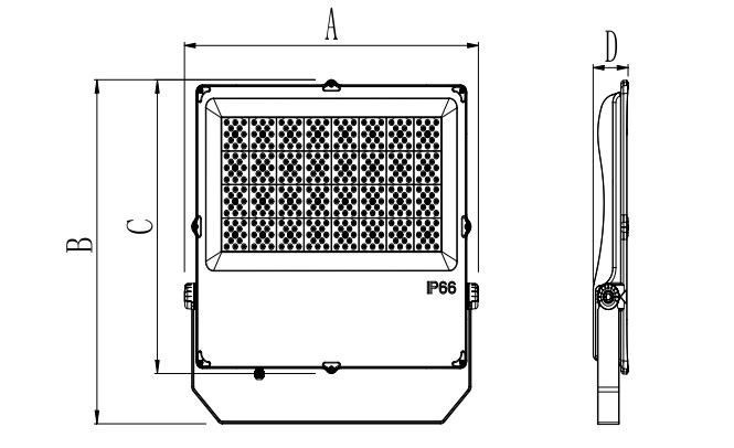 6500K 80Ra Led Flood Lights Outdoor High Power Ip66 Ik08 Warehouses 130LM/W