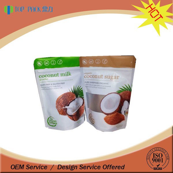 Resealable Cute Stand Up Plastic Bag For Flour Packaging Zipper Top