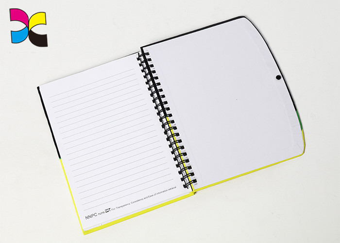 Hardcover Spiral Notebook Printing Sewing Binding CMYK Color With Double Wire
