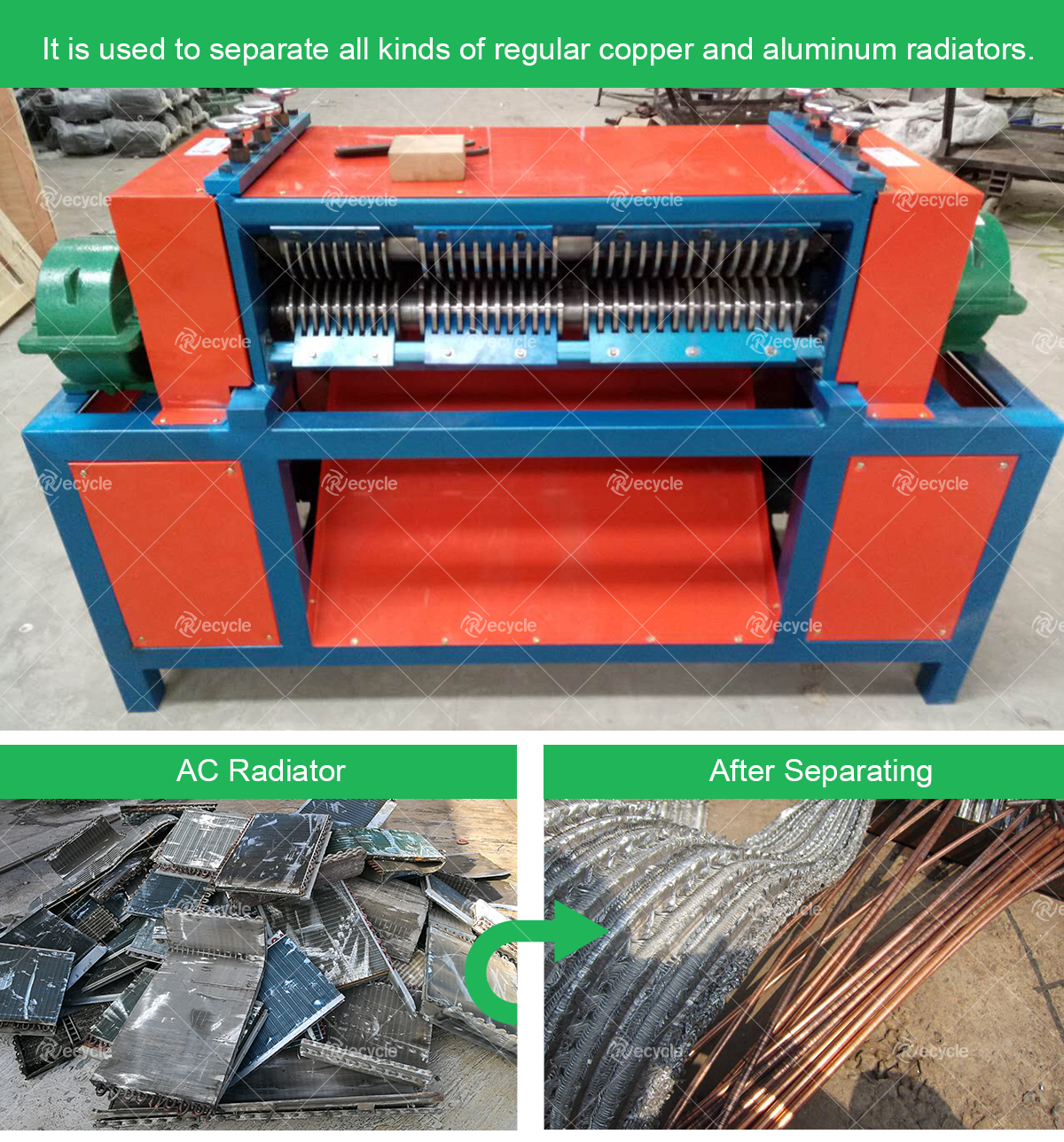 Water Tank Car Radiator Cutting Machine / Copper Aluminum Tube Separating Machine 7KW