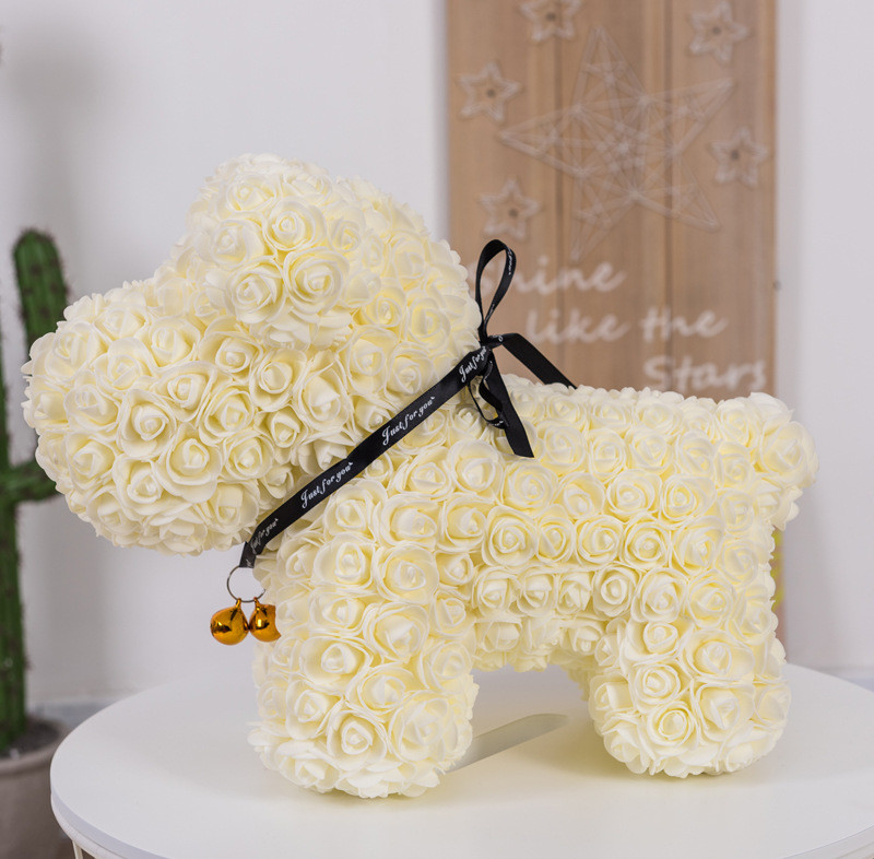 PE Roses Bear with More Colors Bear Roses for Christmas Gift Rose bear China factory Valantines day gift