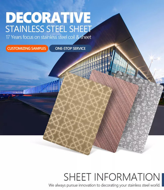 Inox 201 304 Decorative Stainless Steel Sheet 2b Finish Laminated for Kitchen Stove Panel