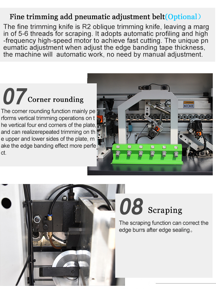 Woodworking Edge Bander with Corner Rounding 0.4-3mm Thickness 380V/220V or Customized