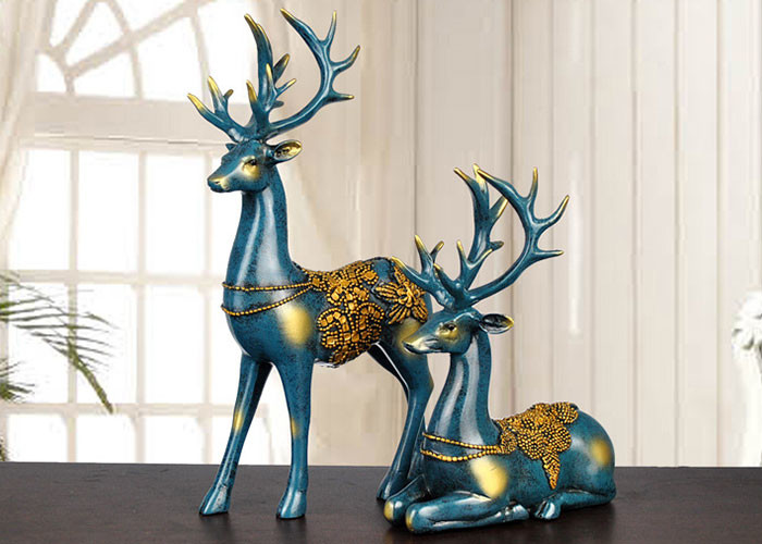 Christmas Reindeer Resin Arts And Crafts Home / Hotel Decoration Use