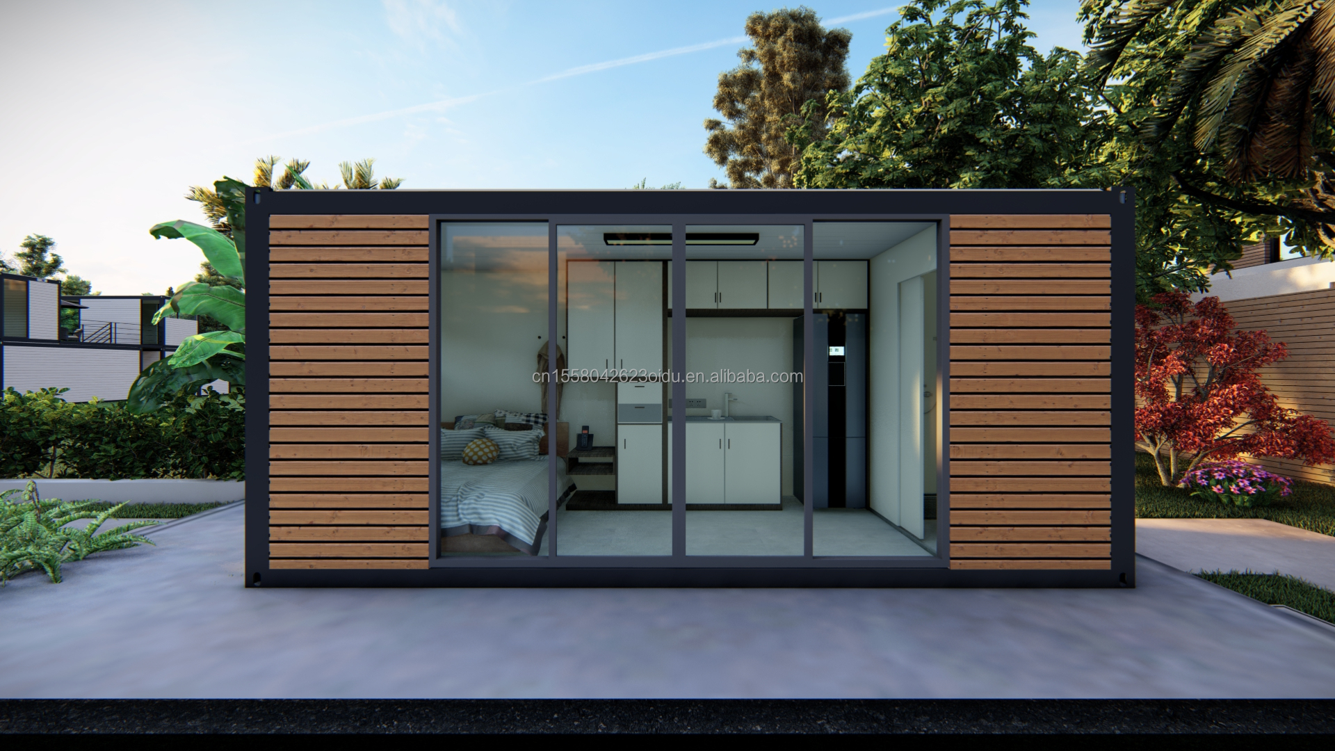 Upgrade Your Home with a Customized 20ft or 40ft Shipping Container Home Featuring One Room One Kitchen and One Bathroom