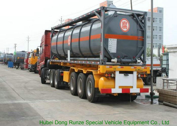 PE Lined Steel ISO Tank Container For Sodium Hypochlorite / Hydrochloric Acid