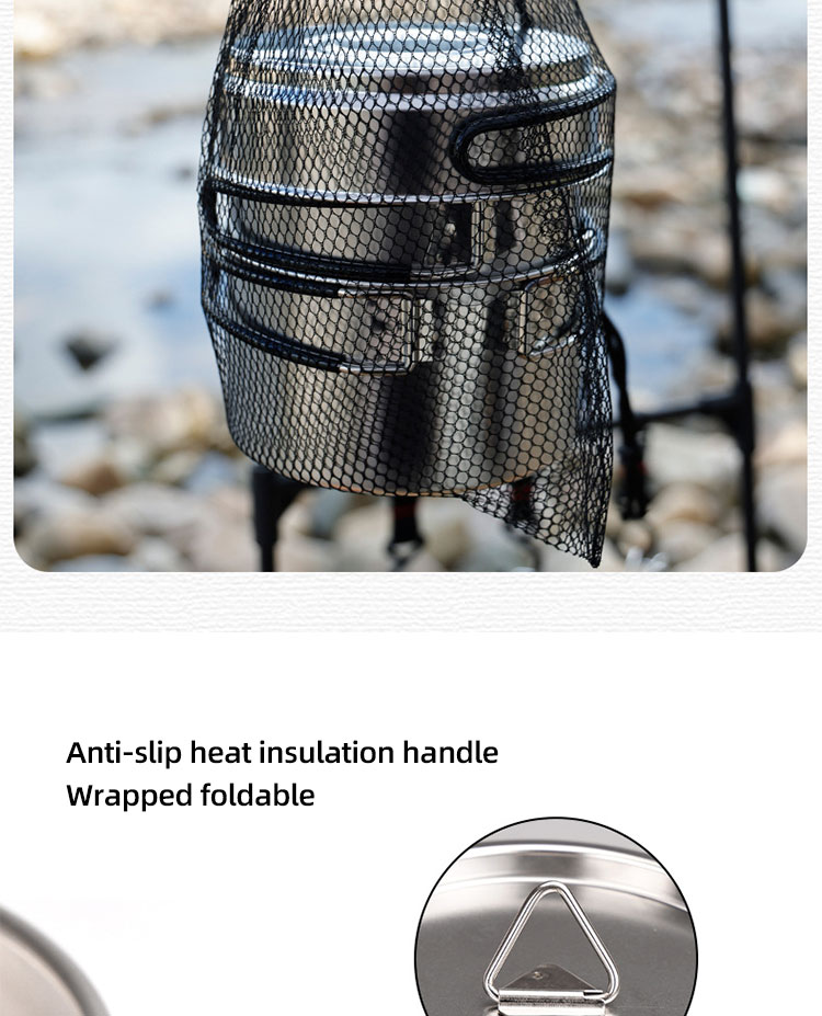 New Arrival 7 Pcs 304 Stainless Steel Camping Cookware Set Multi-person Soup Pot Set Outdoor Cooking Pot Set For Hiking