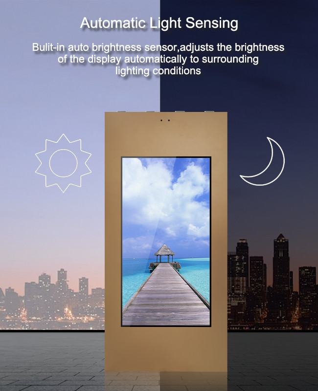 Exterior 49 Inch LCD Digital Display Withstand Rain Heat Snow Wind Condition