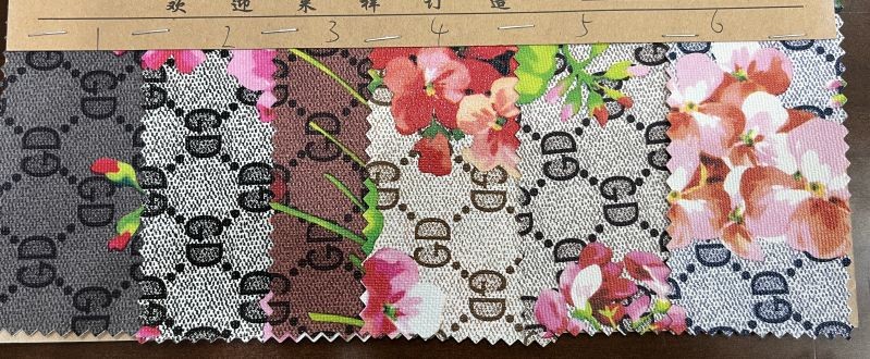 Printed GD Letter Flower PVC Faux Leather Bags Phone Case Package Box Leather Fabric
