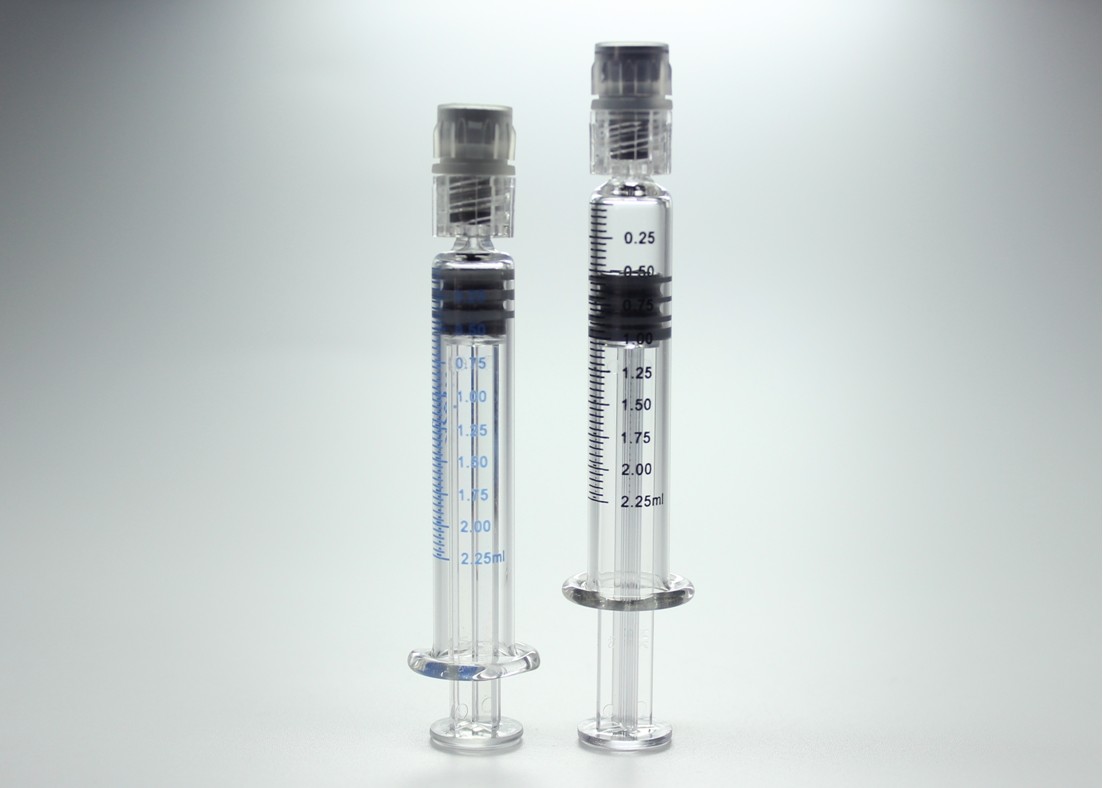 2.25ml Glass Prefilled Syringes With Luer Lock Rigid Cap ISO Certificated