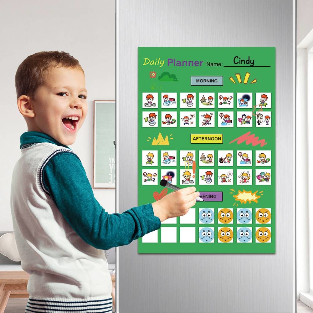 Removable Dry Erase Sticky Daily Behaviour Reward Chart With Stickers Printable