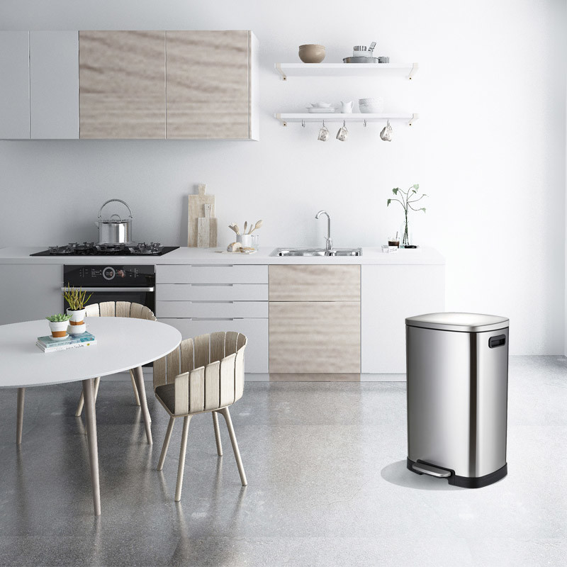 Hotel Recycled Stainless Steel 13 Gallon Trash Can