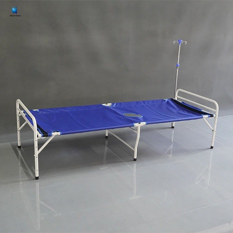 Folding Cholera Bed With Commode Hole High-Quality Steel Thickened Oxford Cloth Hospice Care