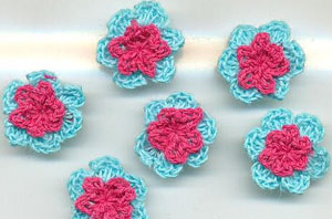 Handmade Crochet Flowers DIY Clothing accessories Cotton material Colorful decorative