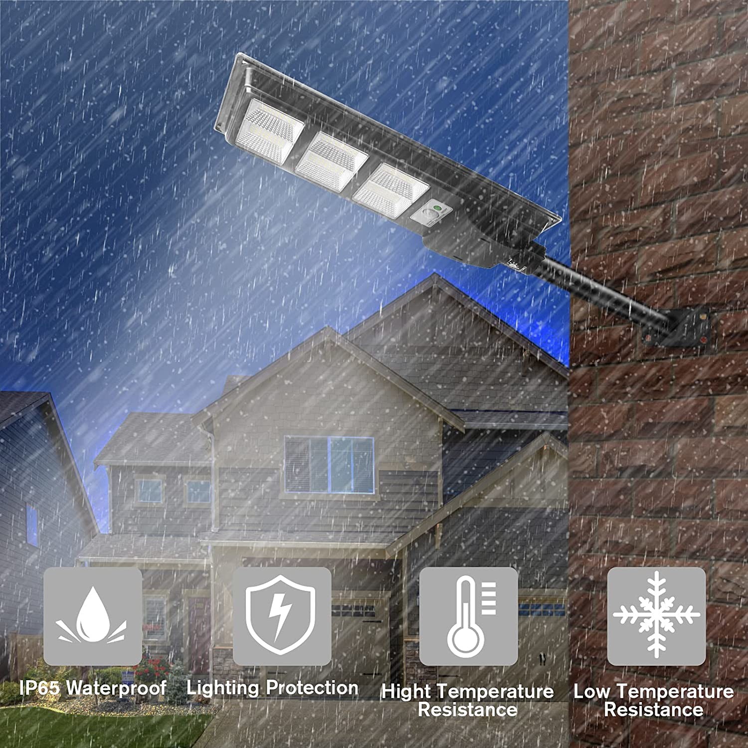 120 Watt Solar Street Light For Outdoor 5000K Daylight White Flood Endurance IP65 Waterproof