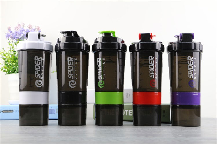 Free BPA 600ml Plastic Protein Shaker Bottle Fitness Workout Tools