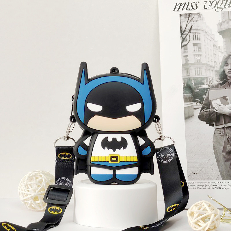 Superman Silicone Coin Bag For Pencils Crossbody Shoulder Bag For Boys Pop Purse Bag Christmas Birthday Gift Coin Wallet