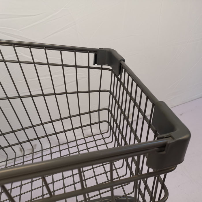 Grey 60L Supermarket Shopping Trolley Retail Chain Store Shopping Cart With TPR Wheels