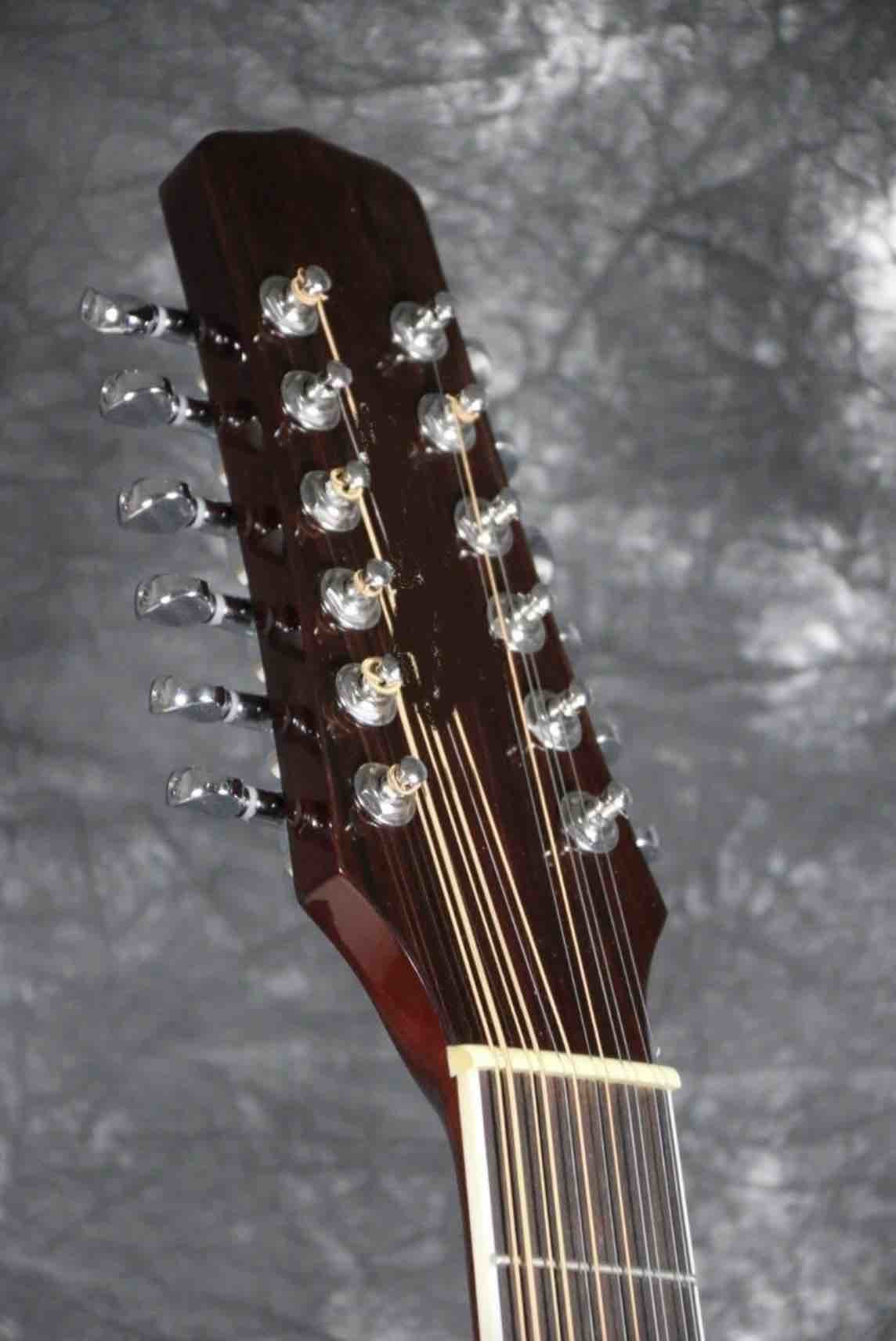 Grand 12 Strings 41'' Electric Acoustic Guitar Solid Spruce With Fishman 101 EQ Chrome Hardware Wine Red Color