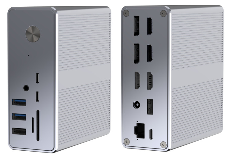 Aluminum Alloy And ABS Material USB C Docking Station with SD /TF Card Reader Plug And Play Connectivity