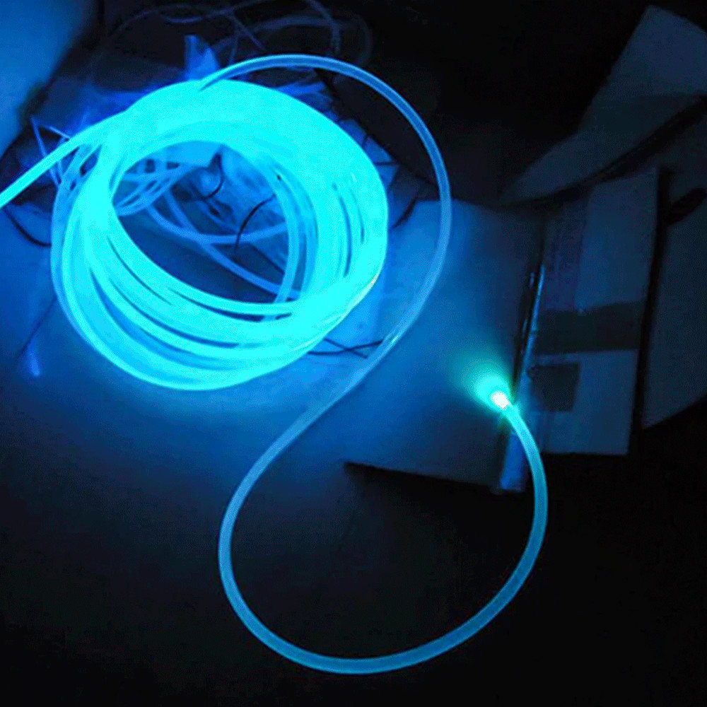 Full Color PMMA Plastic Optical Fiber Cable Flame Retardant Polyolefin Insulated 5M/10M For Car/Home Decoration