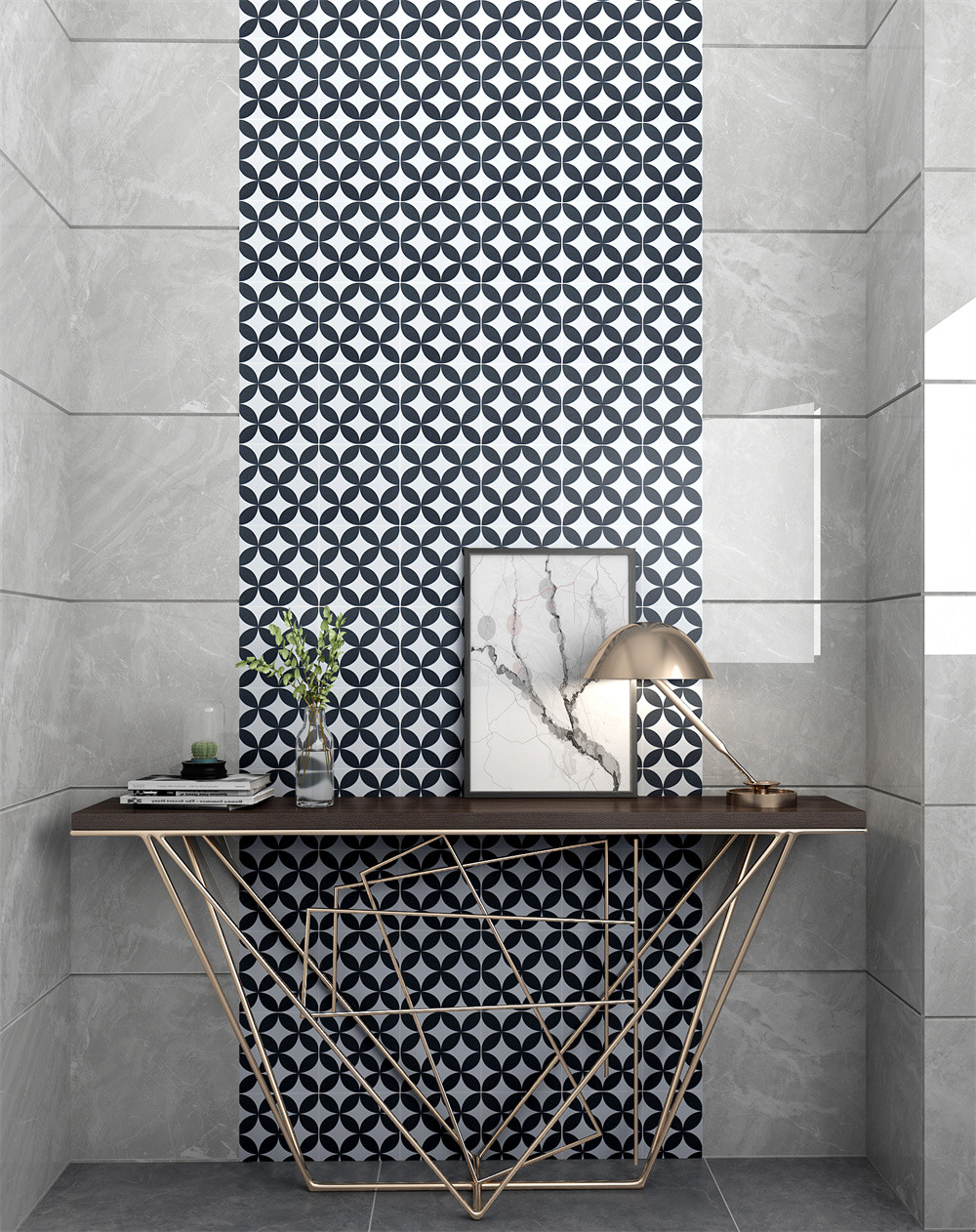 White And Black Wear-Resistant 20x20cm Inside Wall And Floor Tiles For Residential Hotel Balcony Bathroom
