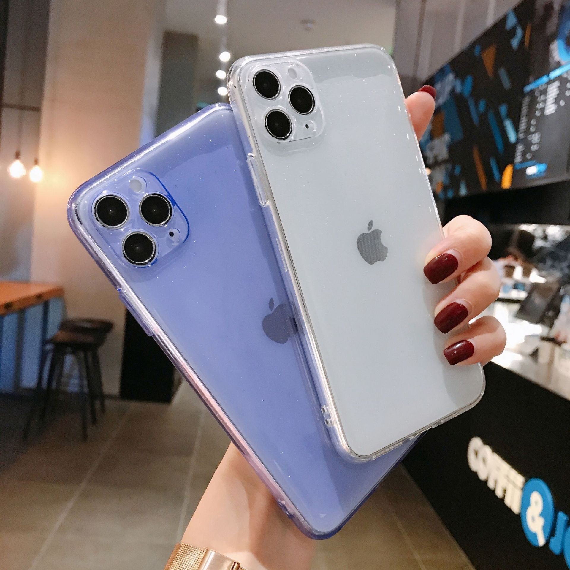 Iphone 11 Shockproof Phone Cases Neon Glitter Camera Protector 1.5mm Thickness Durable