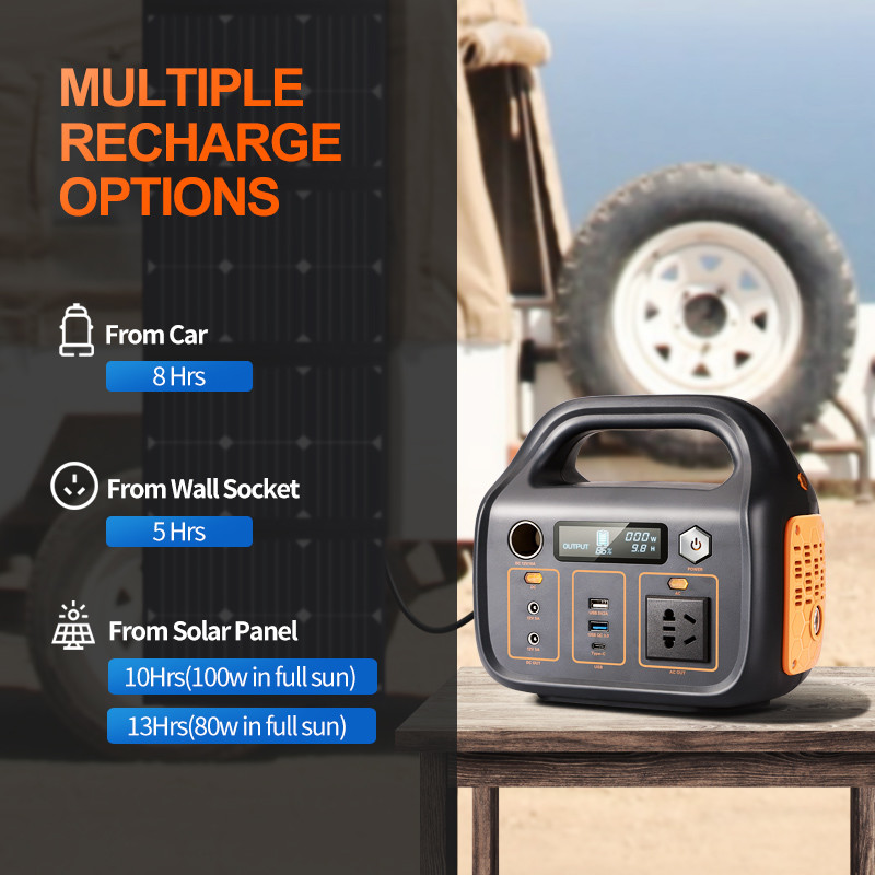 1500W Solar Power Bank Generator Rechargeable Lithium Battery AC Pure Sine Wave