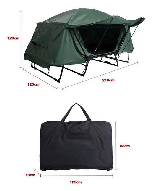 Camping Tent Cot, Folding Tent Combo Air Mattress & Sleeping Bag, Off-Ground Tent Shelter with Carry Bag for Hiking