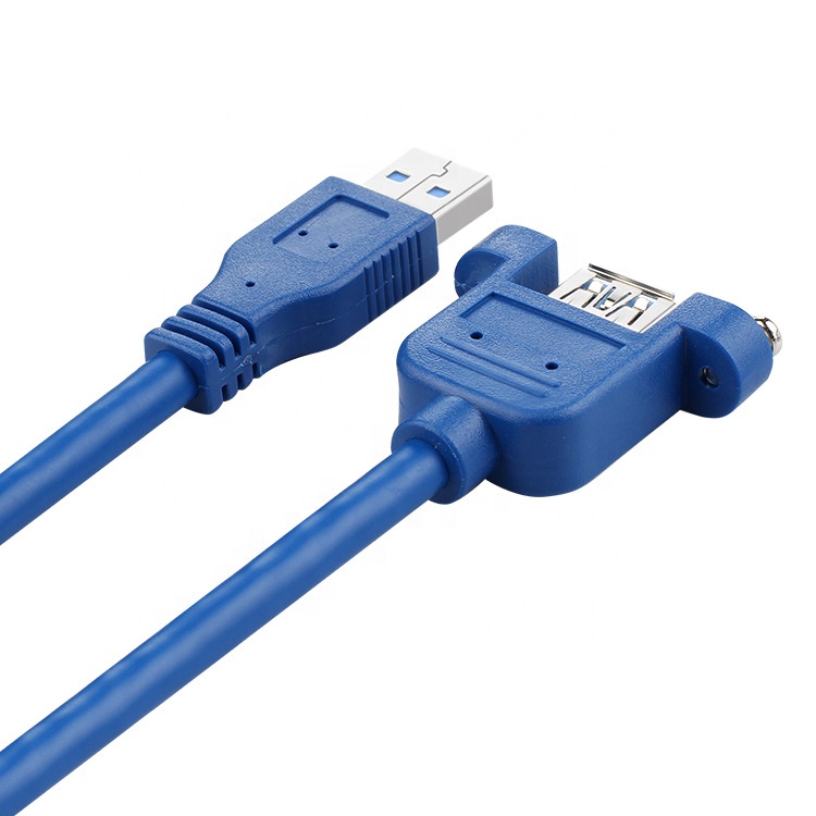 High Speed Data 5Gbps USB 3.0 Type A Male to Female Panel Mount USB 3.0 Extension Cable