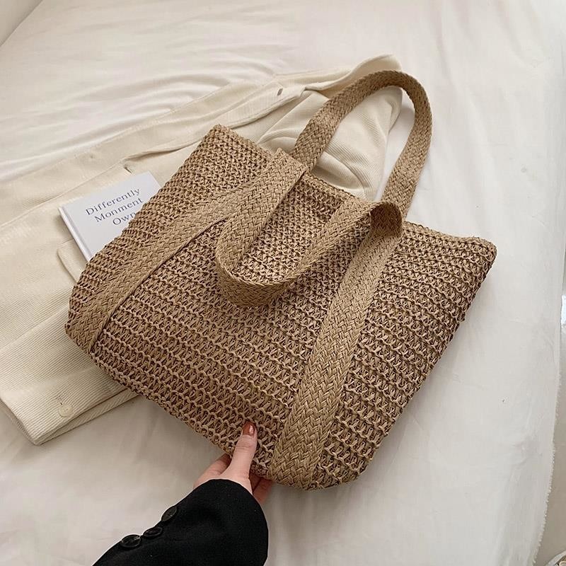 Straw Bags for Women Summer Beach Woven Tote Hobo Handbag Casual Straw Shoulder Bags for Travel Vocation