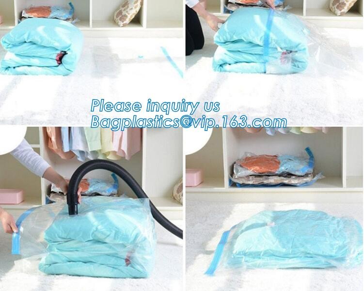 PA plastic clothes quilt space save zipper compression bags, space saver vacuum bag clothes, vaccum storage bags
