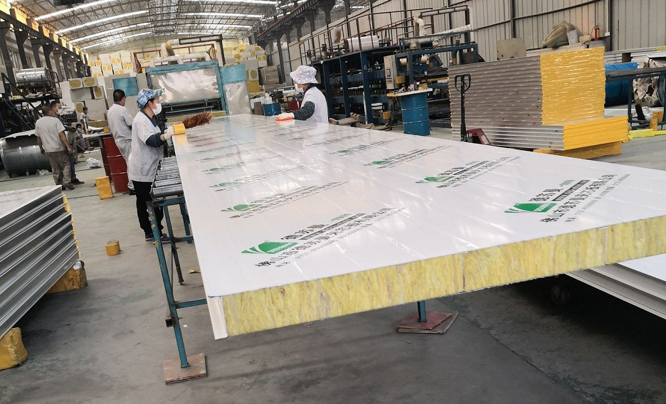 Sound Absorption Wall Roof Rock Wool Sandwich Panel