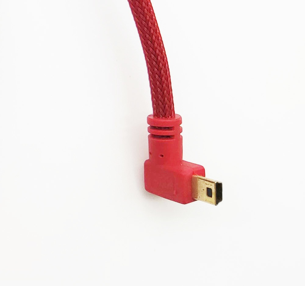 Red Customized USB 2.0 USB A Male To Right Angle Mini USB Cable Fast Charging