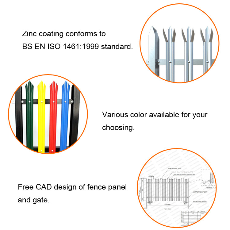 rustproof Steel 3000mm High Tower Fencing With W Section