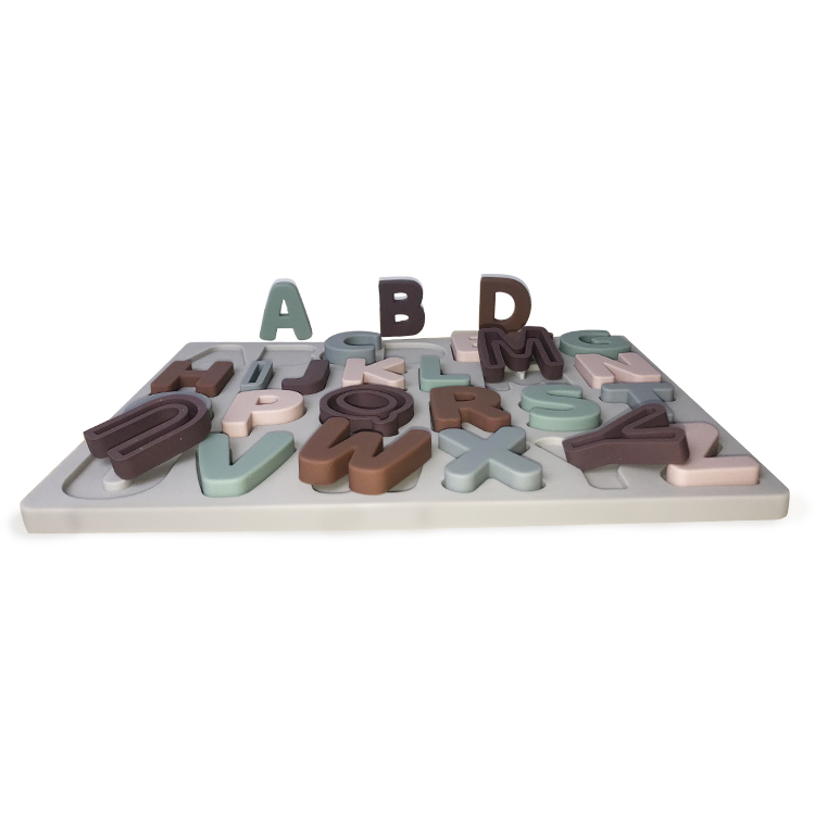 Non Toxic Silicone Early Educational Toys Movable Letter Puzzles For Kids
