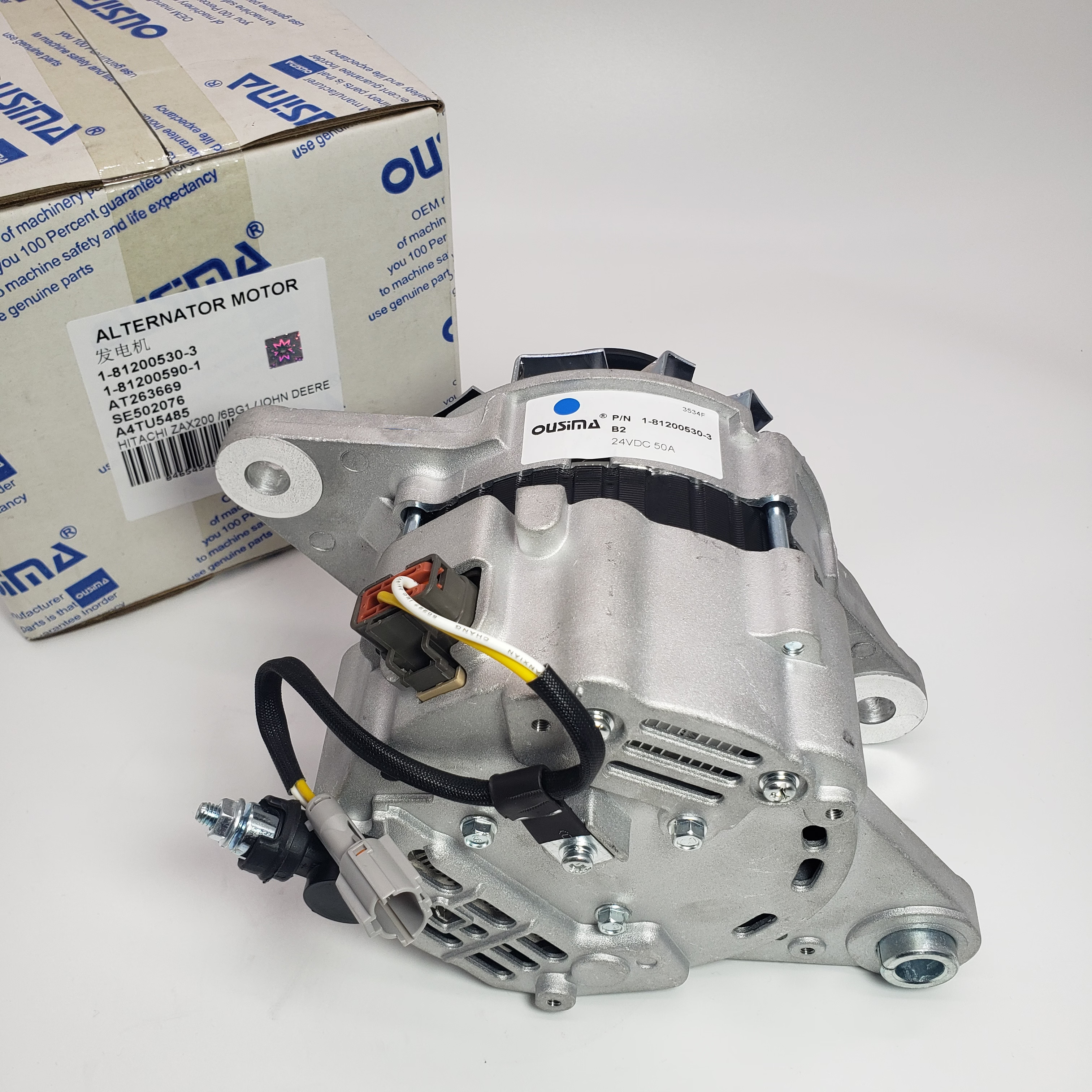 1-81200530-3 1-81200590-1 Alternator Motor AT263669 SE502076 A4TU5485 For HITACHI ZAX200 6BG1 JOHN DEERE
