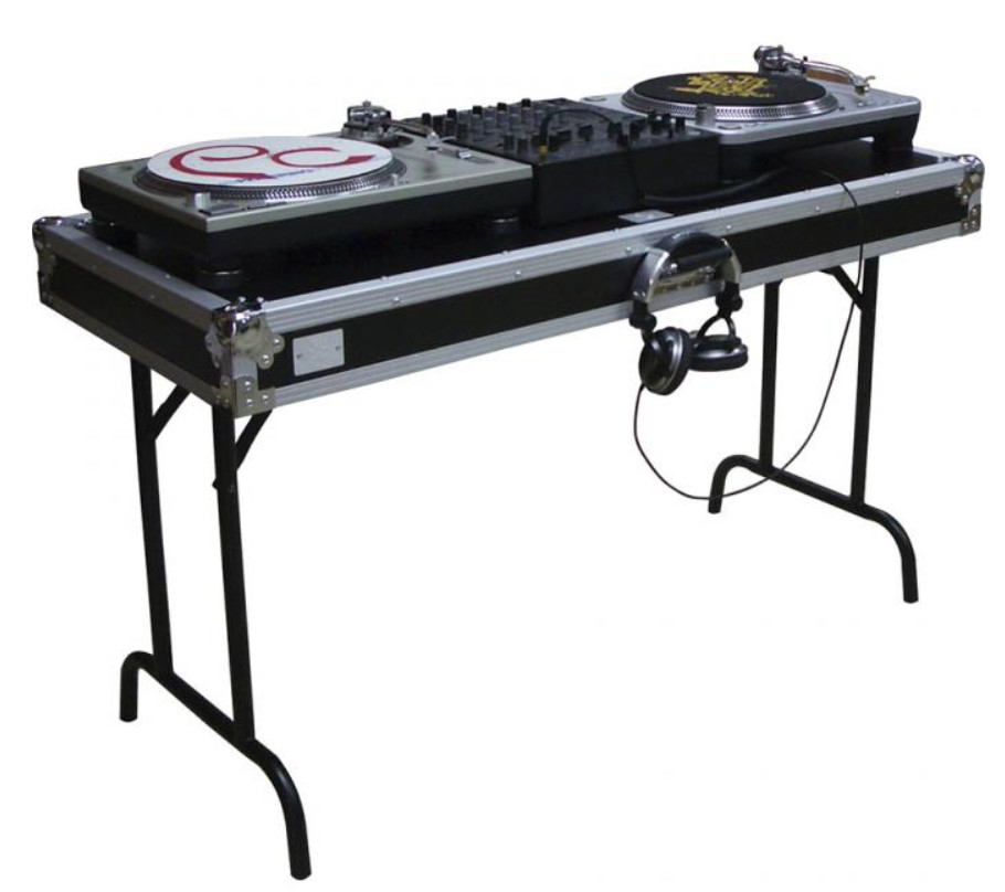 Black Laptop Dj Flight Case Desk With Fold Out Legs