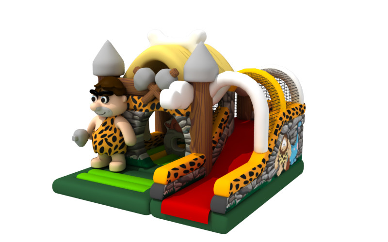 New Commercial Inflatable Stone Age Jumping Bouncy Castle Bed Primitive Man and Bone Theme Bounce House Slide Combo