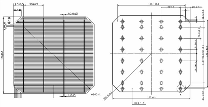 156X156 6inch A grade 3BB/4BB monocrystalline solar cell made in Taiwan
