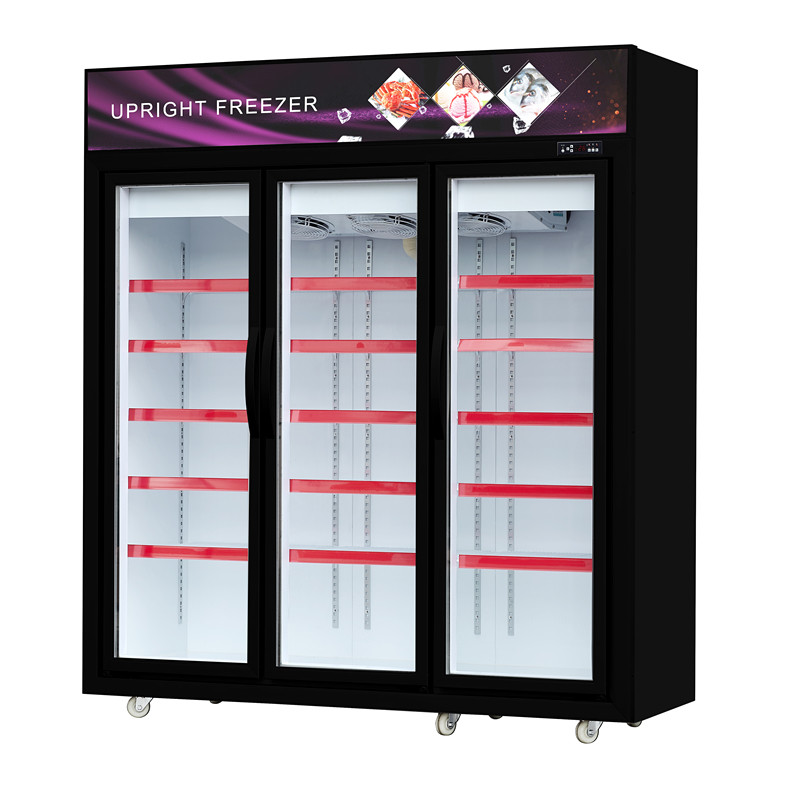 Static Cooling Single Glass Door Freezer For Beverage Display Cooler In Store
