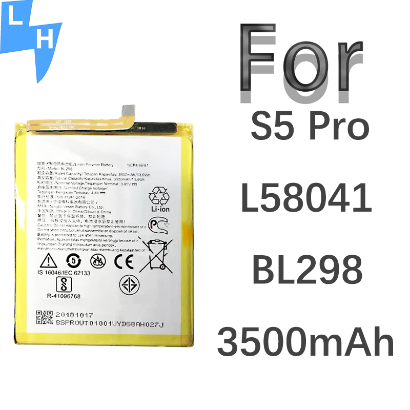 A BL298 S5 Pro Battery for Lenovo L58041 Mobile Phone Models and Long Lasting 3500mAh