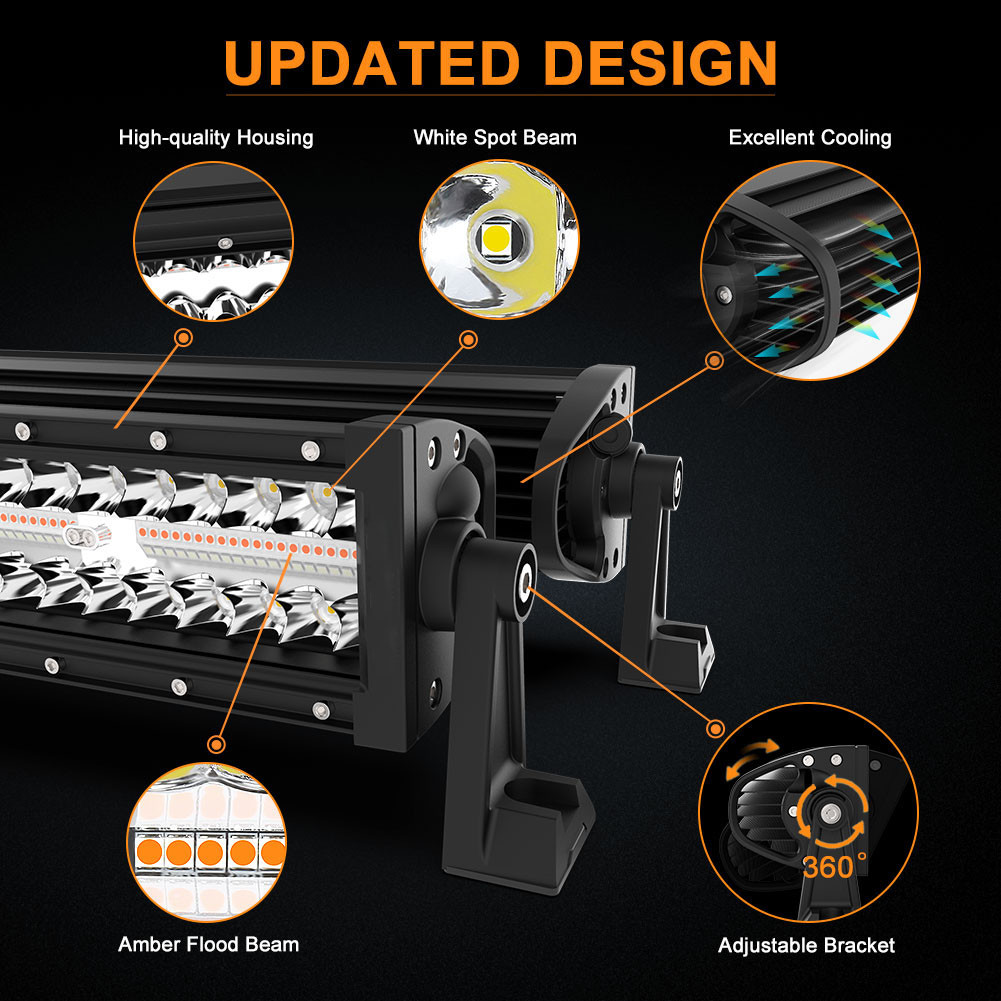 240W Light Bars 4x4 Vehicle LED Work Lights 22" ATV UTV Off Road Truck Light Bar