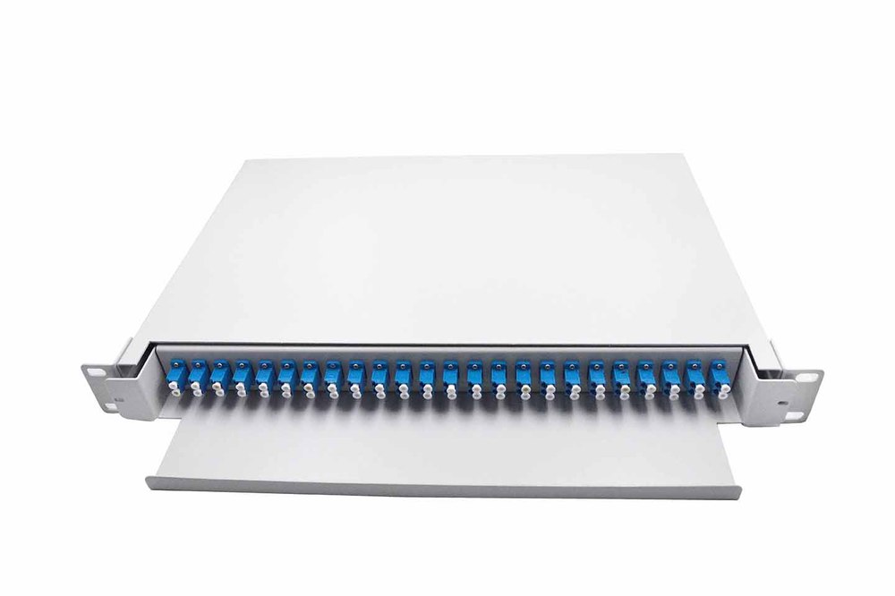 White Odf Lc Duplex Adapter Optical Distribution Frame 24 Port